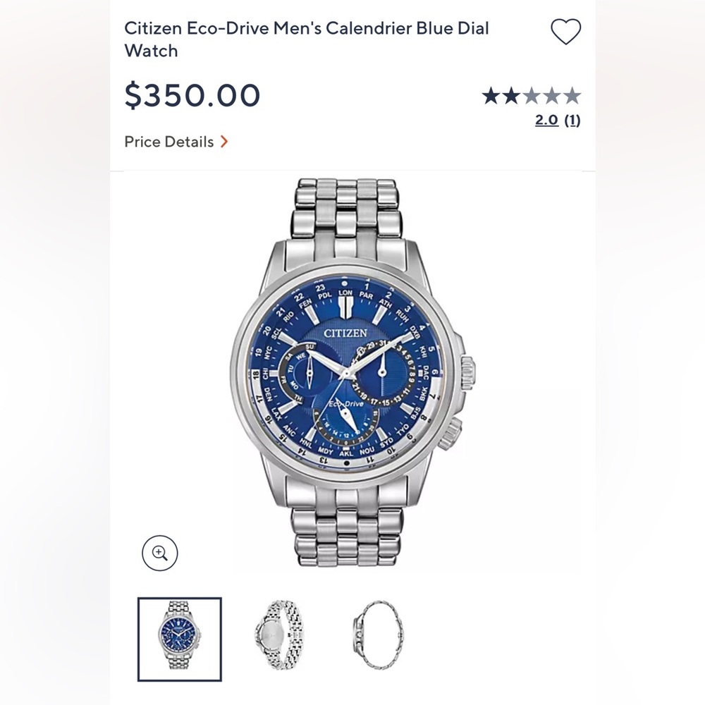 NEW mens ss citizen watch